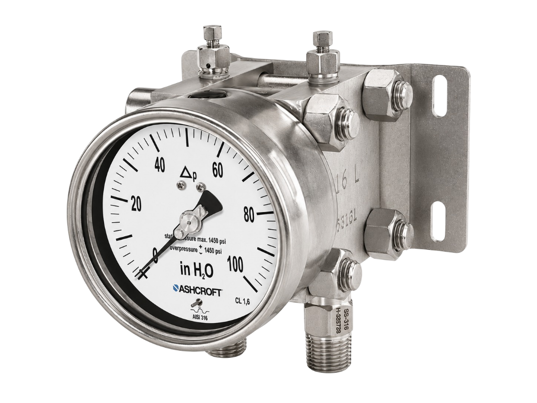 High static pressure differential gauge